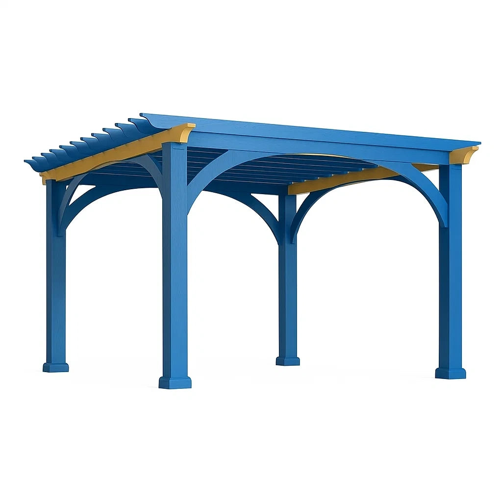 Pergola en bois bleu et jaune 300 × 300 × 250 cm