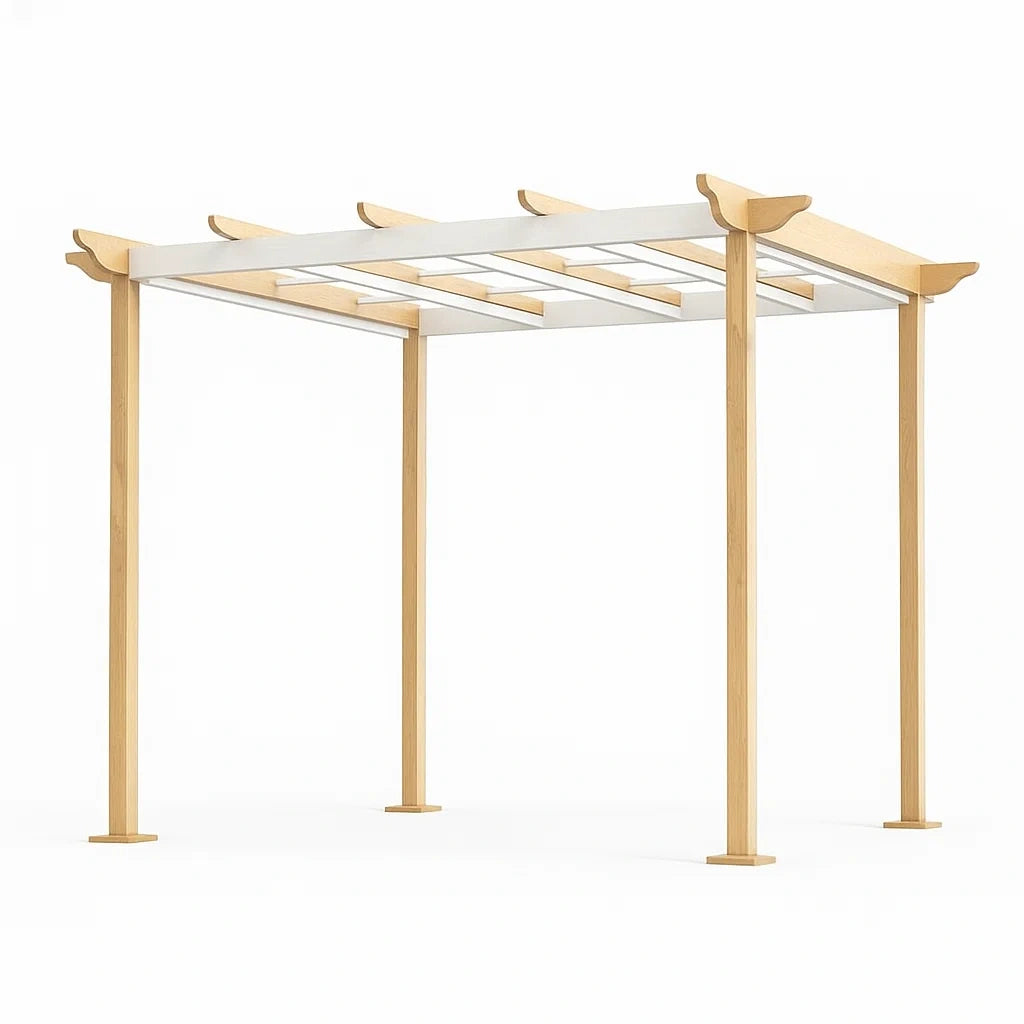 Pergola en bois et polyéthylène 300 × 300 × 250 cm