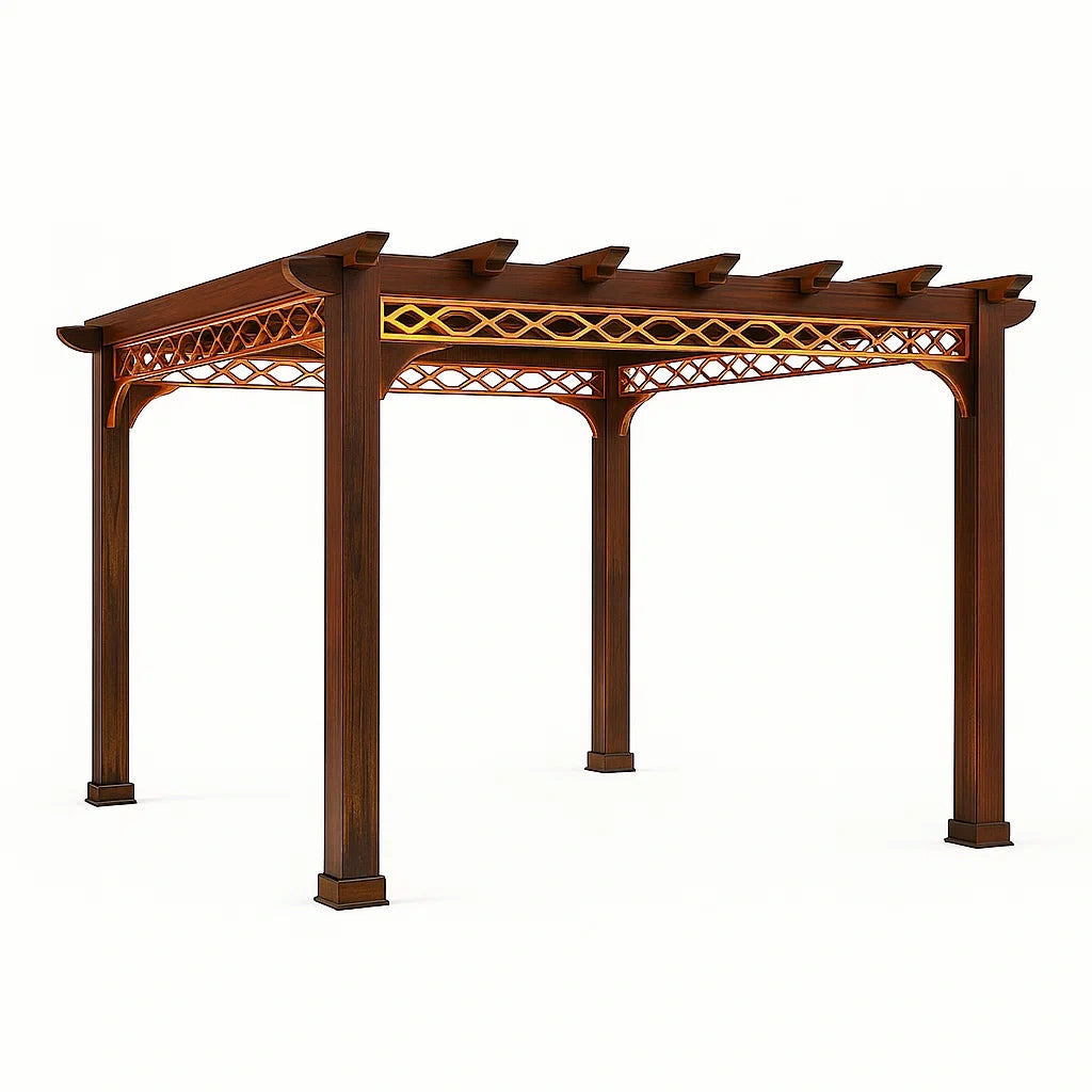 Pergola en bois massif marron 300 × 300 × 250 cm