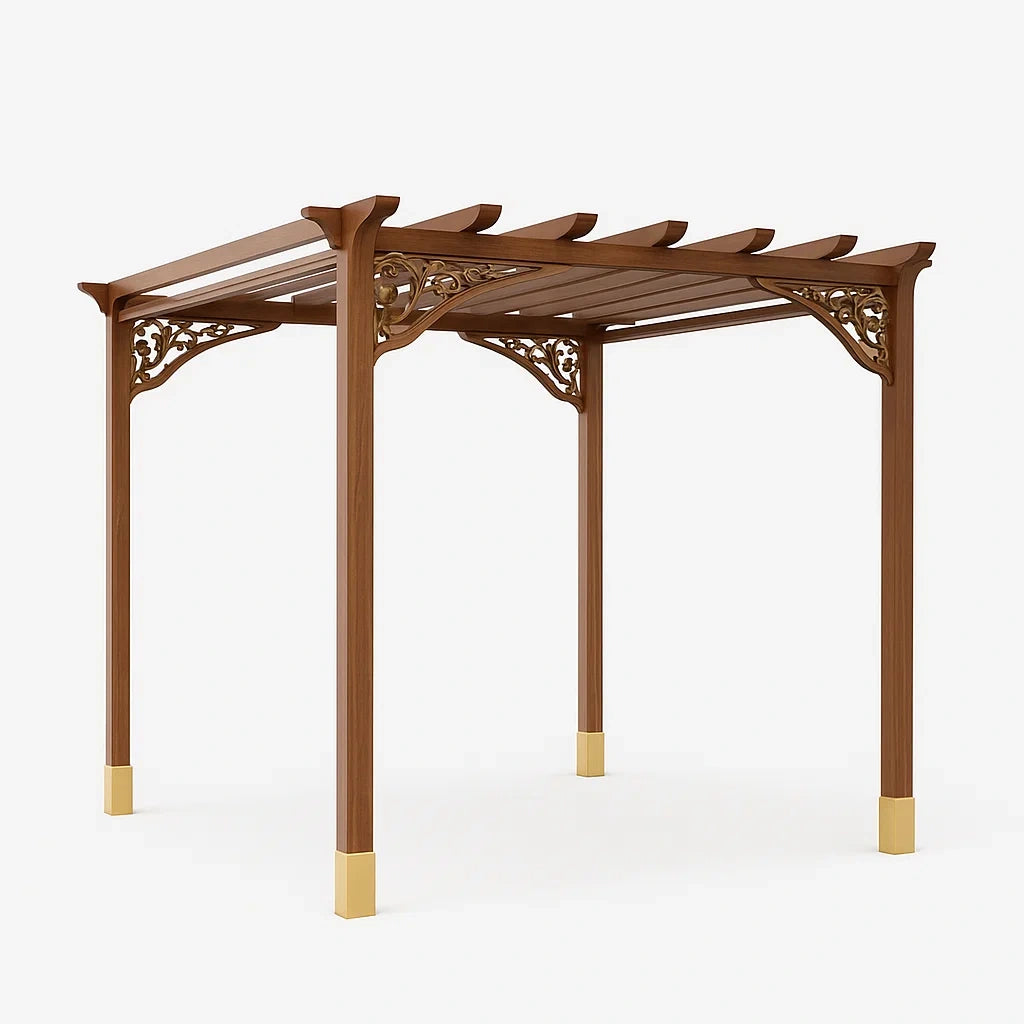 Pergola en bois et aluminium marron