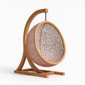 Fauteuil œuf suspendu en rotin avec cadre en bois