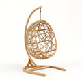 Fauteuil œuf suspendu en rotin avec support en bois