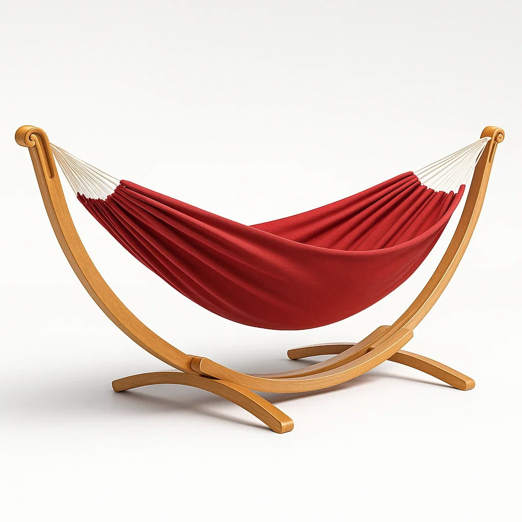 Hamac en bois et coton rouge