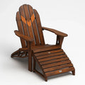 Chaise adirondack en bois massif marron avec repose-pieds