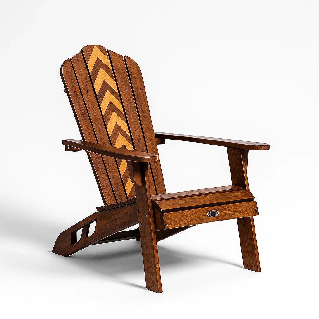 Chaise adirondack en bois de teck motif chevron