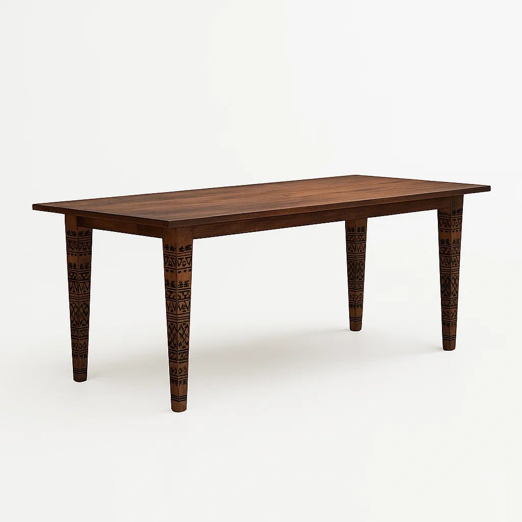 Table à manger en bois massif sculpté 200 × 90 × 75 cm