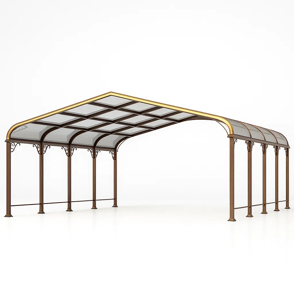 Abri de voiture en métal avec toit en polycarbonate