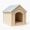 Niche pour chien en bois et plastique beige bleu