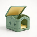 Niche pour chien en plastique PP vert avec couvercle ouvrable 60 × 45 × 40 cm
