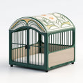 Niche pour chien en métal et bois vert 70 × 50 × 55 cm